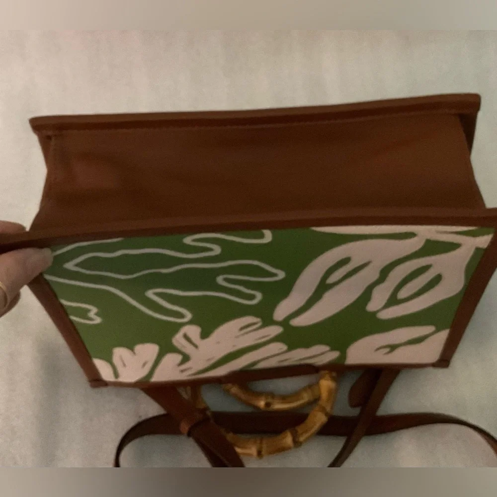 Radley London Limited Edition Bamboo Handle Leather Satchel — Seaweed Coastal - Picture 6 of 13
